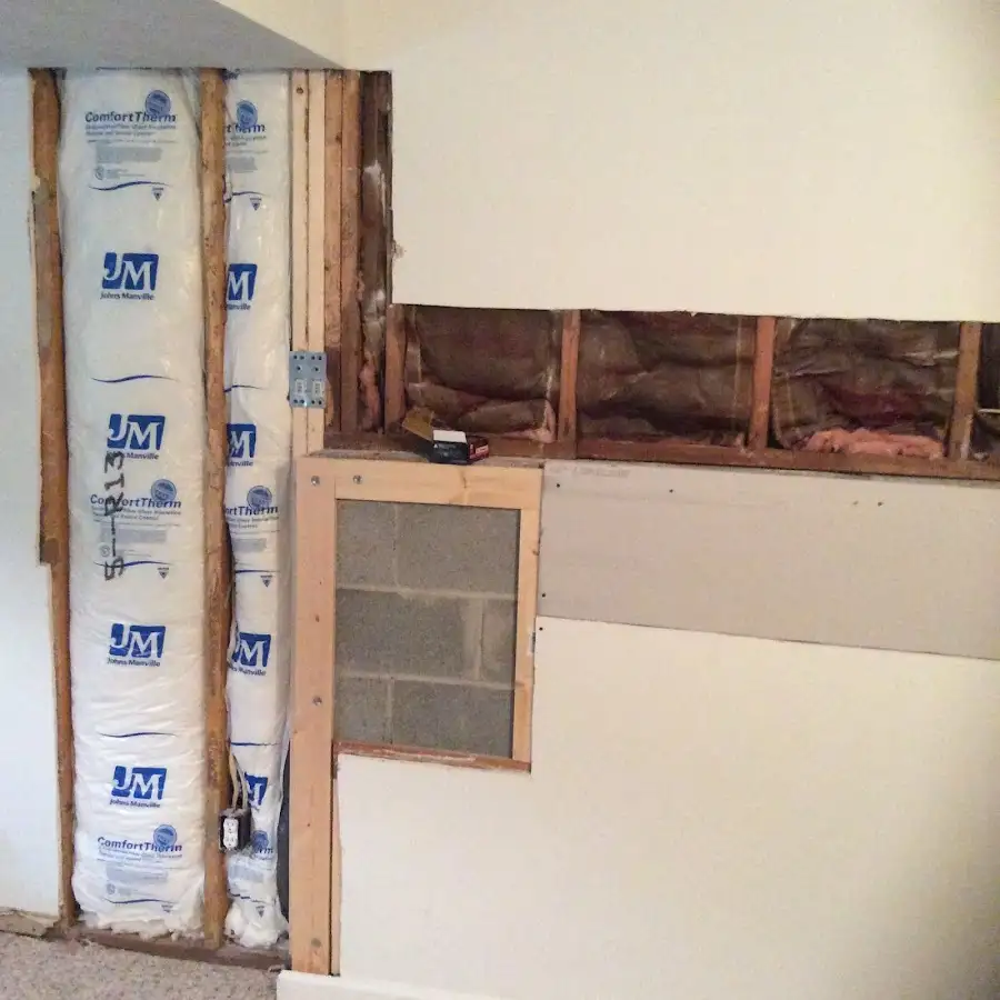 Wall insulation replacement during Basement Flood Cleanup in Commerce